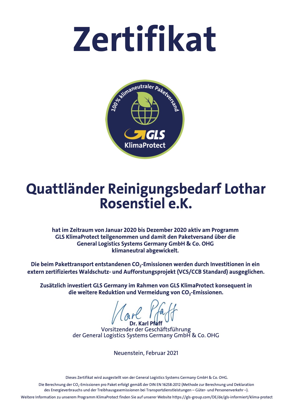 GLS KlimaProtect